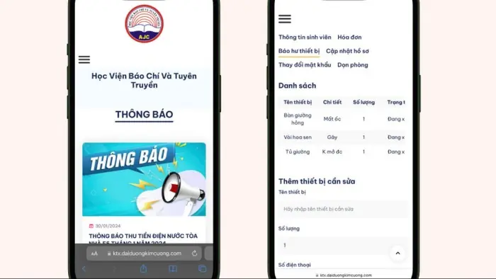 Ứng dụng số hóa quản lý ký túc xá: Sinh viên tiện lợi, ban quản lý tối ưu thời gian